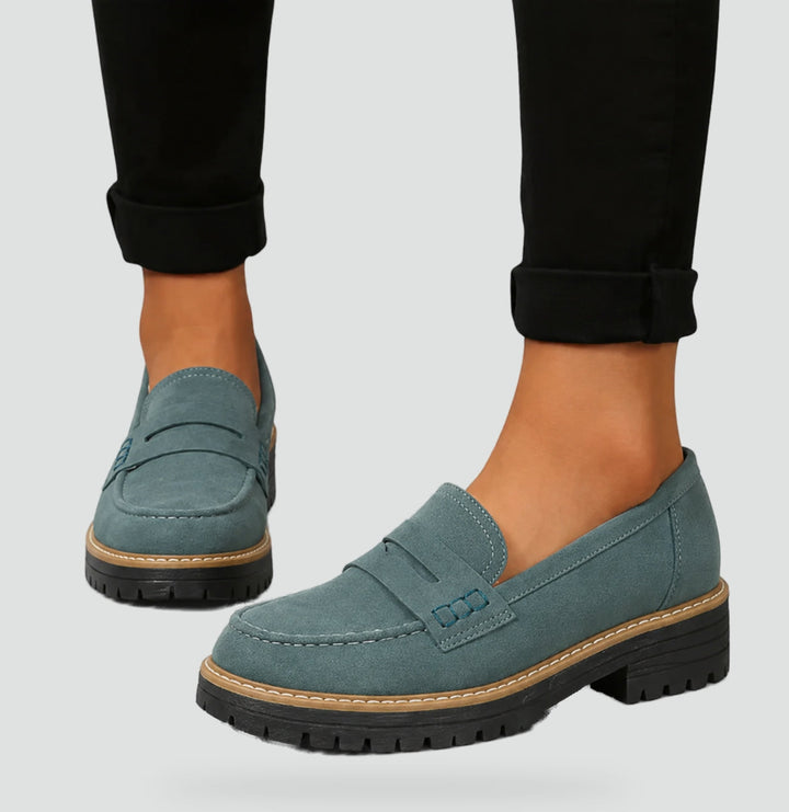 Lucile | Mocassins Confort à Semelle Crantée — Vert
