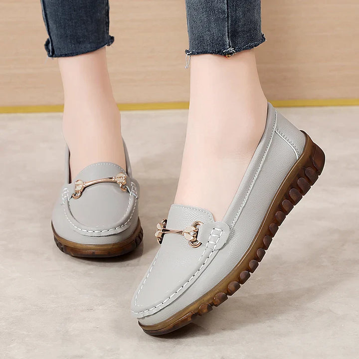 Yvette mocassins en cuir véritable Léonie Varenne vue 2