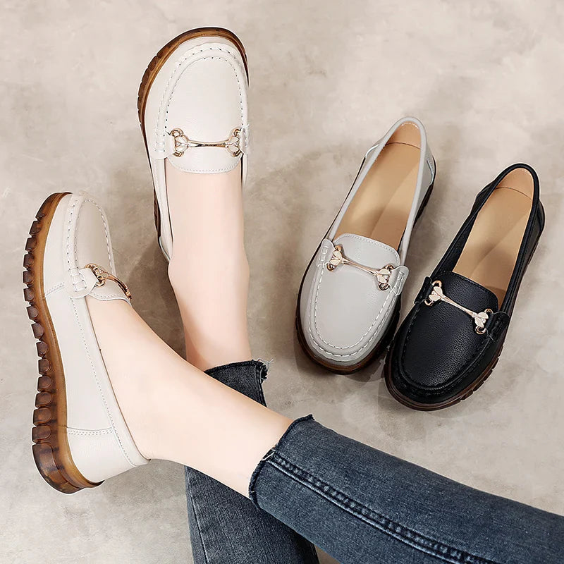 Yvette mocassins en cuir véritable Léonie Varenne vue 4