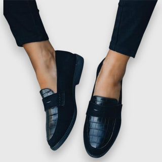 Line mocassins effet croco à enfiler Léonie Varenne vue 1