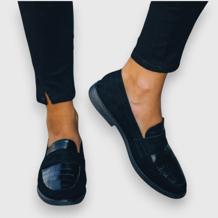 Line mocassins effet croco à enfiler Léonie Varenne vue 2
