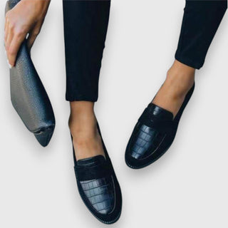 Line mocassins effet croco à enfiler Léonie Varenne vue 3