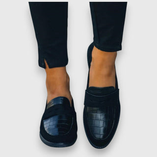 Line mocassins effet croco à enfiler Léonie Varenne vue 4