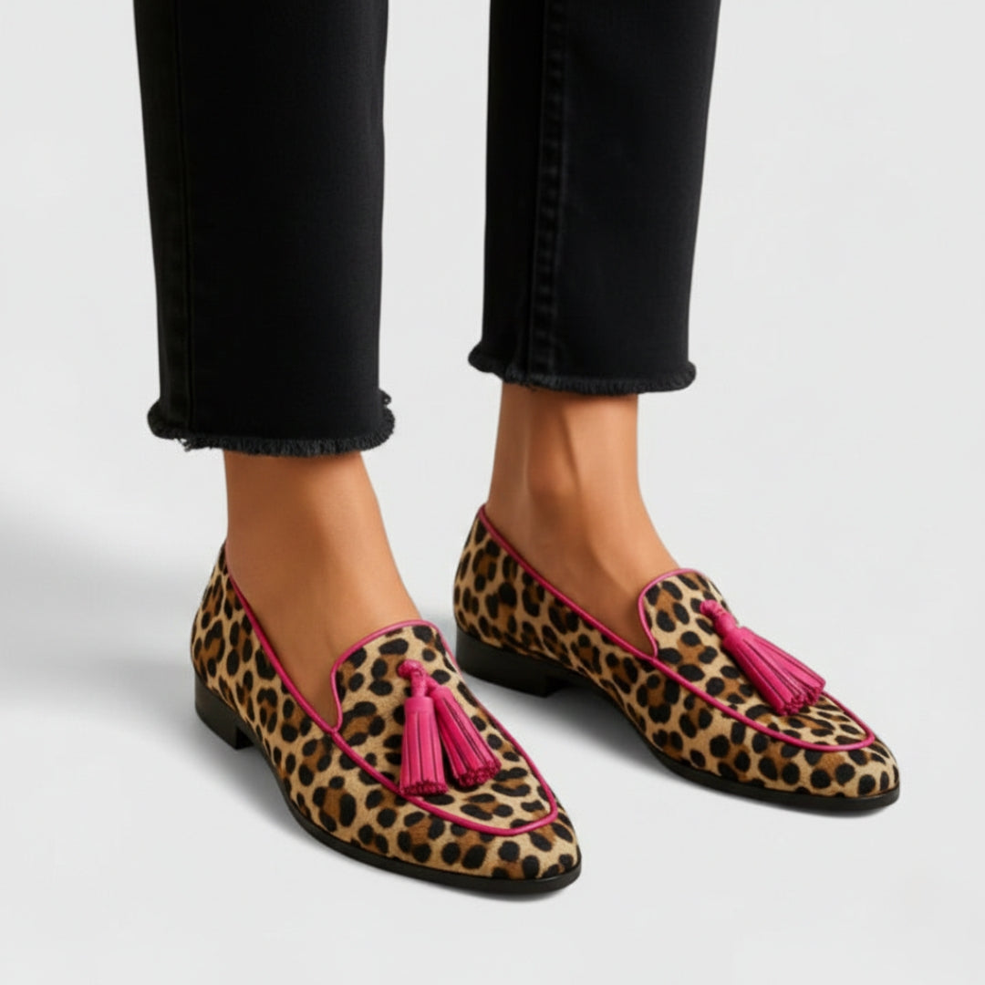 Amarante mocassins à imprimé léopard Léonie Varenne vue 3